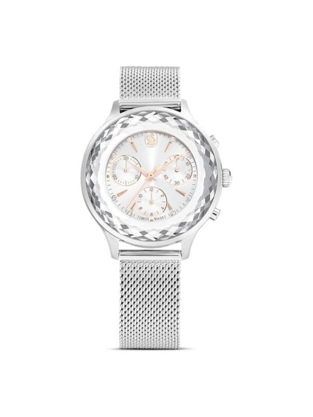 NWT Swarovski Nova Chrono Chronograph Quartz Silver Dial Watch